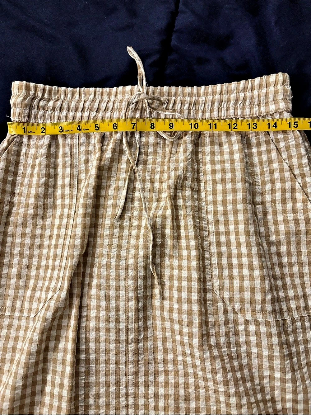 Studio West Apparel Gingham A-Line Skirt in Brown & White Size Medium - Picture 4 of 4